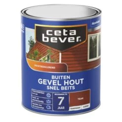 Cetabever Snelbeits Gevel Hout Transparant, Teak - 750 Ml