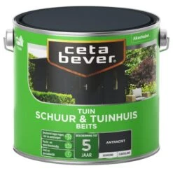 Cetabever Tuinbeits Schuur & Tuinhuis Dekkend, Antraciet - 2,5 L