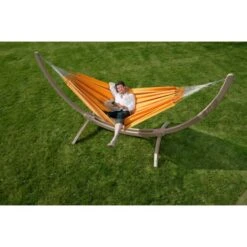 LA SIESTA Tweepersoonshangmat Currambera - Abrikoos -Tuinonderhoudsgereedschap Winkel currambera apricot cotton double classic hammock 1609770128 351 600