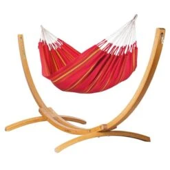 LA SIESTA Tweepersoonshangmat Currambera - Kersenrood -Tuinonderhoudsgereedschap Winkel currambera cherry cotton double classic hammock 1609770125 254 600