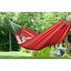 LA SIESTA Tweepersoonshangmat Currambera - Kersenrood -Tuinonderhoudsgereedschap Winkel currambera cherry cotton double classic hammock 1609770125 265 600