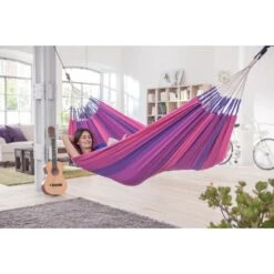 LA SIESTA Eénpersoonshangmat Orquídea - Paars -Tuinonderhoudsgereedschap Winkel orqudea purple cotton single classic hammock 1609770119 126 600