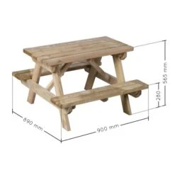Picknickbank Auréa NATUREL - Ca. 90 × 89 × 56,5 Cm -Tuinonderhoudsgereedschap Winkel picknickbank aura naturel 1669188281 4 600