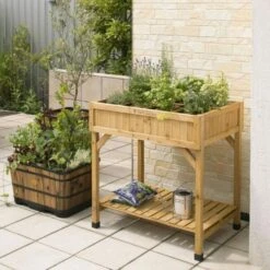 Vegtrug Kruidentafel 58 × 78 × 80 Cm - Naturel -Tuinonderhoudsgereedschap Winkel plantentafel kruidentafel 1540759393 1 600