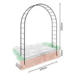 Rozenboog London 230 × 240 × 40 Cm - Zwart -Tuinonderhoudsgereedschap Winkel rozenboog london zwart 1648033918 5 600